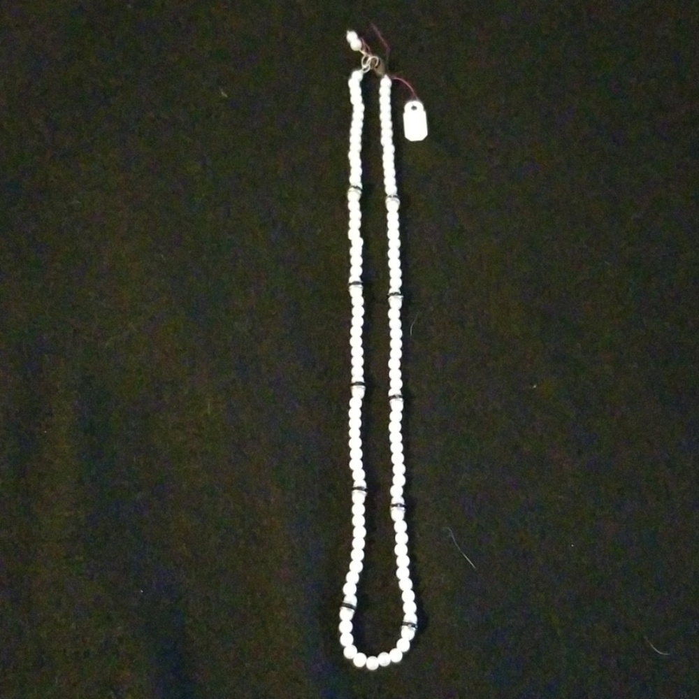 Pearl and Black Swarski beaded necklace